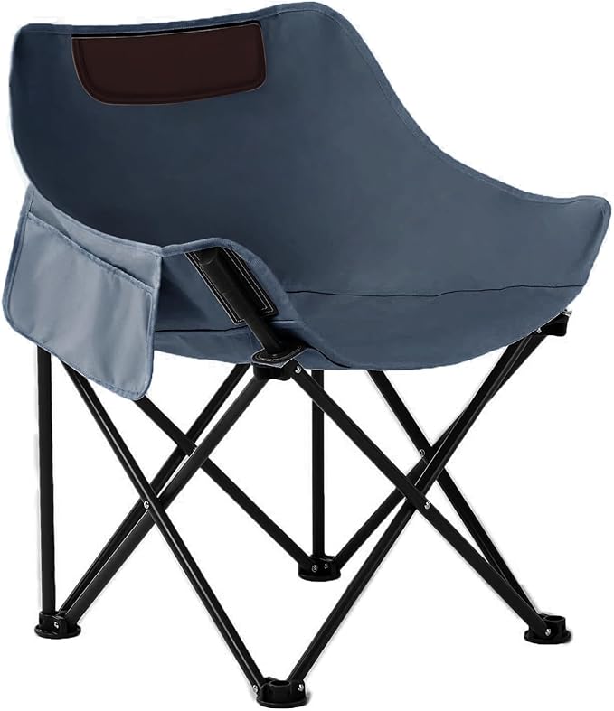 Camping Folding Chair Heavy Duty Oversized Portable Outdoor Chair Foldable Camp Chair with Side Pocket Carry Bag Included Collapsible Chair for Camping Tailgates Beach
