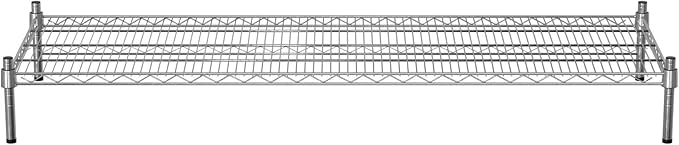 21 x 60 NSF Chrome Wire Stationary Dunnage Storage Rack with 8 Posts Ideal for Commercial Kitchen Home Garage Warehouse Shelters