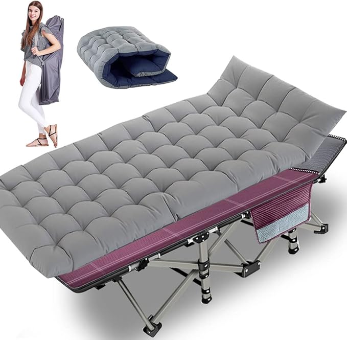 Barbella Folding Camping Cot Folding Cot Camping Cots for Adults Portable Sleeping Cot with Mattress Foldable Outdoor Bed Camp Cots Guest Bed with Carry Bag for Home Office &amp Outdoor Use