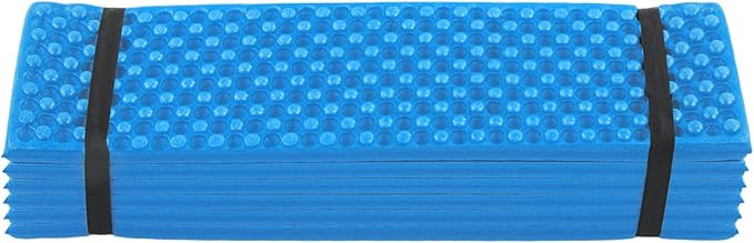 KIMISS Foldable Double Egg Crate Sleeping Pad - Thickened Foam Sleep Mat for Outdoor Camping - 186x57CM TravelFriendly Design (Blue)