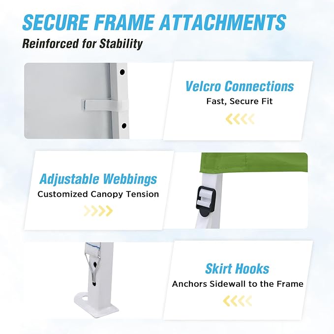 EAGLE PEAK 10x10 Pop Up Canopy Tent with Sidewall Compact Portable Slant Leg Instant Sun Shelter for Beach Sports &amp Camping 10x10 Base 8x8 Top Green