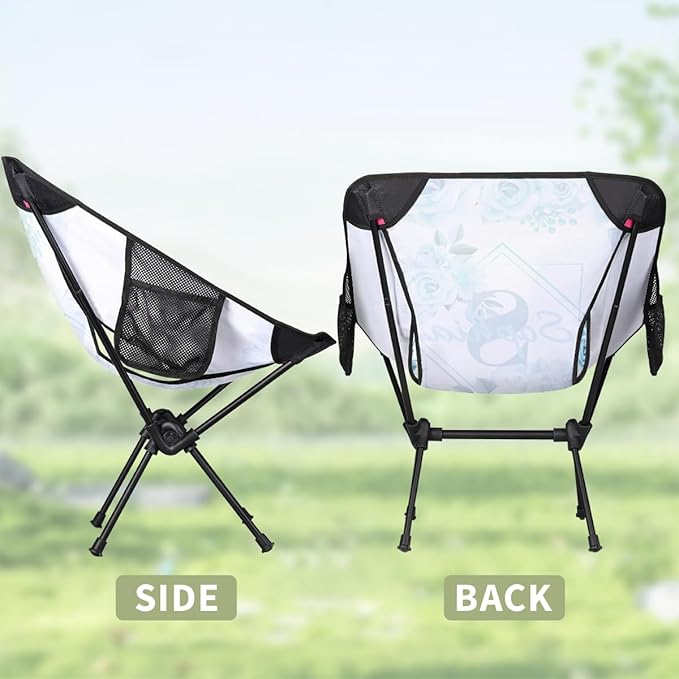 Camping Chair Personalized Backpacking Chair Lightweight Portable Folding Customized Name Chairs for Beach Sport Hiking (Sky Blue)