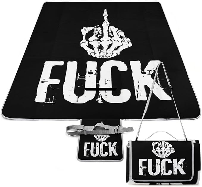 Vintage Halloween Black Victorian Gothic Skull Damask Waterproof Outdoor Picnic Blanket Sandproof Beach Mat for Camping Hiking Grass Travelling