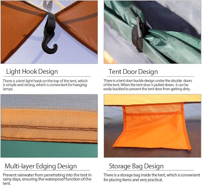 2 Person Instant Pop Up Lightweight Camping Tent Outdoor Easy Set Up Automatic Family Travel TentPortable Backpacking Ultralight Waterproof Windproof Anti-UV Sun Shelter Tent…