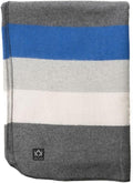 Arcturus Rainier Wool Blanket - 4.5lbs Warm Heavy Washable Large | Great for Camping Outdoors Survival &amp Emergency Kits (White Blue Gray)