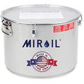 MirOil Oil Grease Bucket &amp Filter Pot Silver (7 Gallon) – Fryer Container w/Lid Lock &amp Clip Food Grade Interior Coating - Hot Grease Collection Pot - Made In USA – Model #60L
