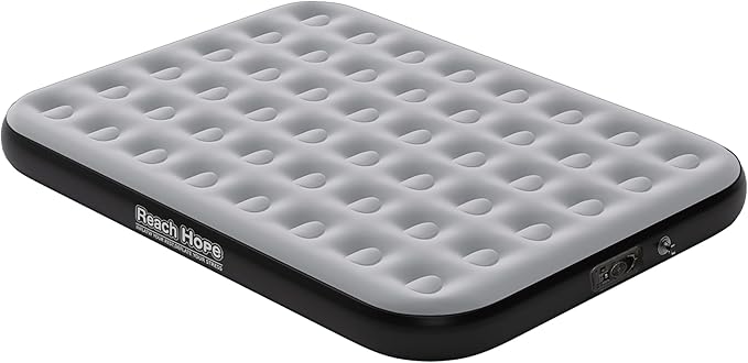 Air Mattress Queen with Built in Pump Heavy Duty Blow Up Mattress with Electric Pump Colchon Plug -in Self-Inflatable Air Bed for Home Guest and Rental House 10 inches Thick Gray.