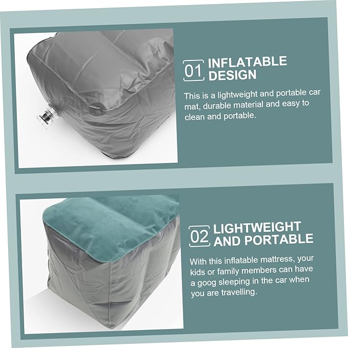 Luxshiny Car Inflatable Air Mattress Lightweight Travel Bed for Camping Rear Seat Sleeping Pad Portable Durable Car Air Bed Compatible with Models Random Color