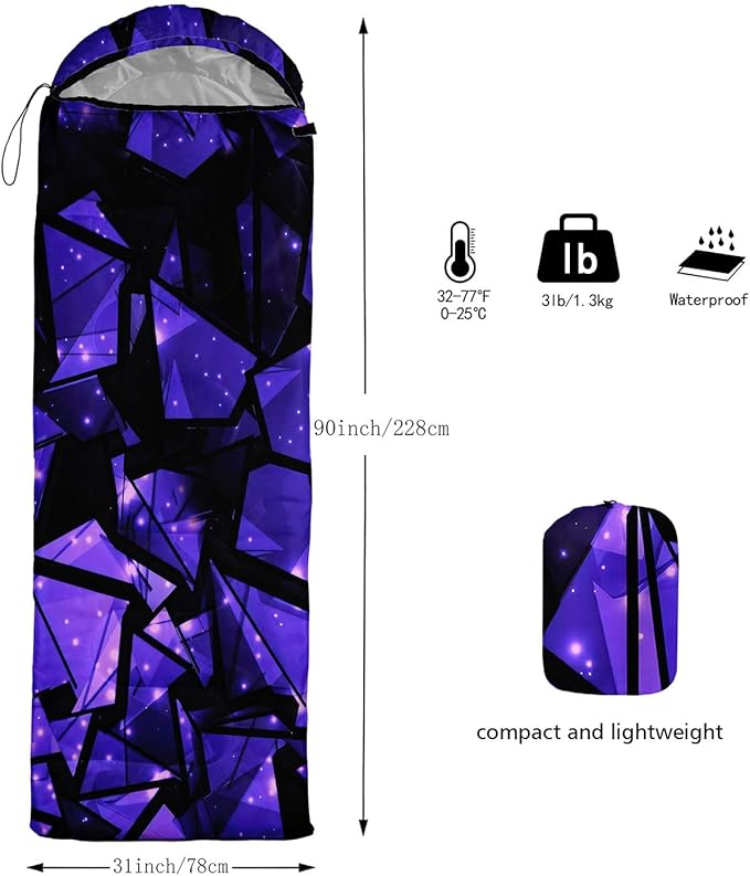 Kids Sleeping Bag for Boys GirlsBasketball Print-Lightweight Warm Portable Outdoor Indoor-Waterproof Cold Weather Resistant Sleeping Bag for Camping Hiking