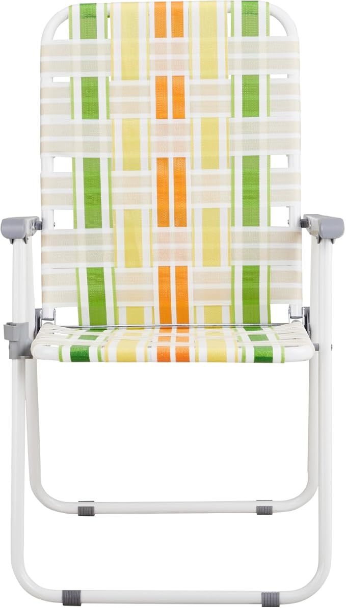 2 Pack Outdoor Beach Portable Lawn ChairLightweight Folding Chair for AdultsFolding Beach ChairPortable Backpack Foldable Camping Chairwith Armrestsfor Patio Pool Yard Garden (Yellow &amp Green)