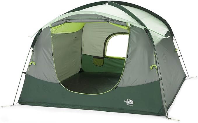 THE NORTH FACE Sequoia 4 Tent - Four-Person Waterproof Camping Tent Spacious &amp Easy to Set Up 2 Zipper Doors Agave Green/Granny Smith One Size