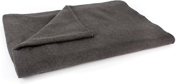 MediTac Grey Warm Wool Fire Retardant Blanket 62 x 80 (52% Wool) - US Military Style