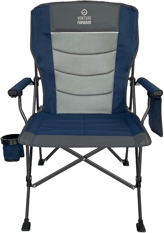 Heavy Duty Oversized Camping Chair - Supports up to 400 lbs - Perfect for Camping Lawn and Outdoor Activities - Folds Compactly into Included Carry Bag
