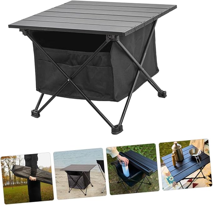 POPETPOP Portable Folding Table for Camping Outdoor Quick Setup Lightweight Aluminum Compact Storage