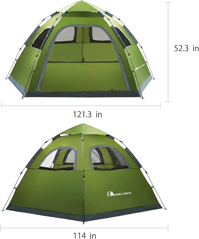 MOON LENCE Pop Up Camping Tent 3-4 Person Portable Automatic Instant Tent Windproof for Camping Hiking Mountaineering