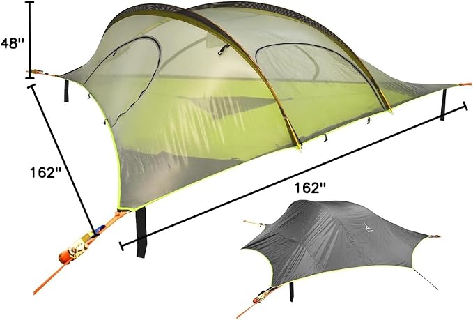 Tentsile Stingray V3 Tree Tent Camping Hammock Tent 3P Capacity Portable Tree House Shelter for Campers Backyards Campgrounds Designed in The UK