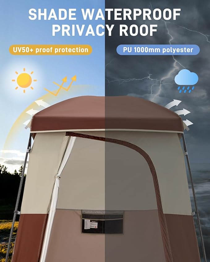 KingCamp Shower Tent Portable Privacy Tent Outdoor Camping 1/2 Room Toilet Tents with Shower Bag &amp Dressing Room for Beach Camping &amp Hiking