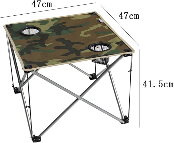 Folding Table Camping Table Portable with Cup Holder Folding Picnic Table Lightweight Camouflage with Bag for Outdoor Fishing Bench Hiking Garden Cooking Portable Folding Camping Table