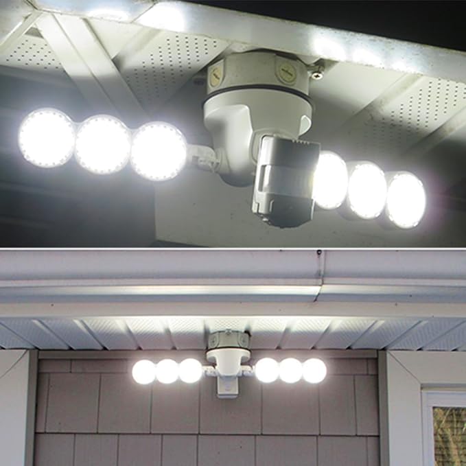 SANSI 45W 6000LM Motion Sensor Outdoor Lights 5000K 600W Equiv LED Outdoor Lights for House 4 Modes Wide 320° Angle Flood Lights Outdoor for Yard Soffit Garage Doorways IP65 Waterproof