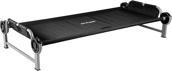 Disc-O-Bed Youth Single Camping Cot Kid-O-Bed Portable Sleeping Cot for Kids with Included Carry Bag Indoor and Outdoor Use Black