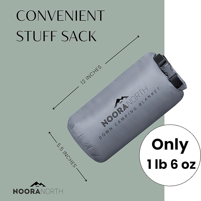 Down Camping Blanket with Footbox – Lightweight Packable Water Resistant Backpacking Quilt &amp Warm Puffy Compact Outdoor Throw – 52x77 with Stuff Sack for Stadium Hiking &amp Travel