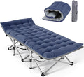 Portable Folding Camping Cot for Adults with Comfortable Mattress Lightweight Camp Bed with Carry Bag for Outdoor Travel Hiking Beach and Backpacking