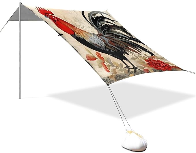 RoosterCamping Sun Shelters 9.2 x 10.5 FT Beach Canopy Tent Sun Shade with Carrying Bag for Camping Trips Fishing Backyard Fun or Picnics 21341207