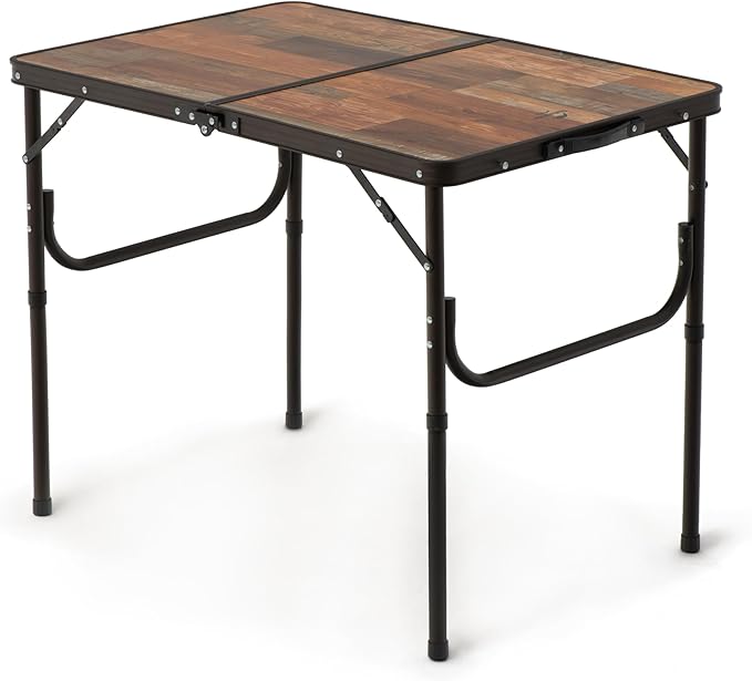 Naturehike Folding Camping Table Portable Tables with Adjustable Legs Foldable Pinic Tables with Carry Bag for Outdoor BBQ Travel - Large Retro