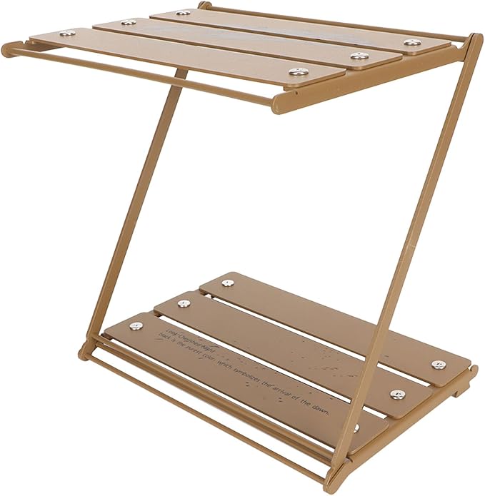 Folding Cam Table Portable Aluum y Double Deck Cam Table Weight oor Picnic with STO 2 Tier for Hiking Picnic Backyard Party