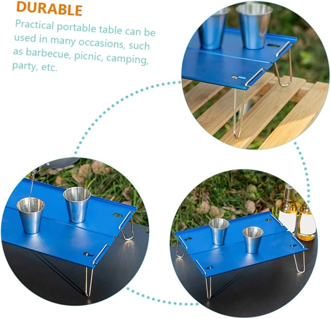 Folding Camping Table Portable Aluminum Alloy Outdoor Picnic Table Compact and Lightweight for BBQ Hiking and Camping