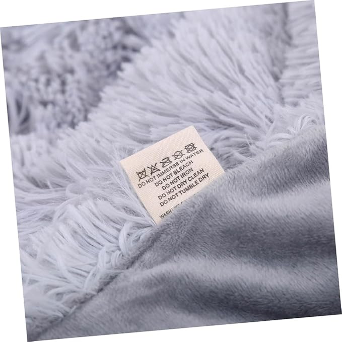 STOBAZA Plush Fleece Throw Blanket Soft Warm Solid Color Blanket for Home Winter Camping Lightweight in Light Grey