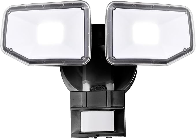 40W LED Security Lights Motion Sensor Light Outdoor 180 Degree 4000 LM Motion Security Light 5000 K ETL Water Resistant Clear 2 Head Motion Detector Flood Light for Garage Yard (Black)