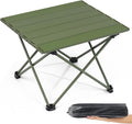 Small Folding Camping Table with Carry Bag Portable Ultralight Compact Aluminum Beach Table Foldable Mini Collapsible Camp Tables for Hiking Picnic Travel Cooking Outdoor Green