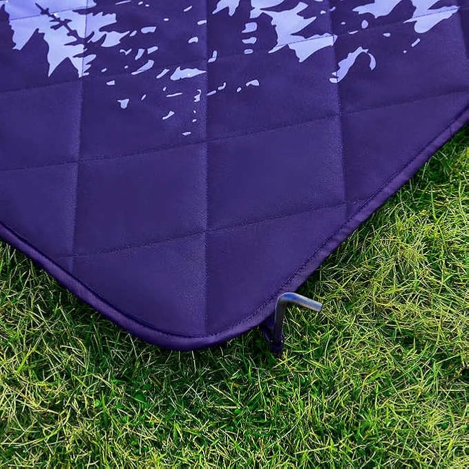 Weatherproof Vintage Portable Picnic Blanket (60in x 72in) - Foldable &amp Sandproof Beach &amp Camping Blanket - With Carry Strap (Stars)