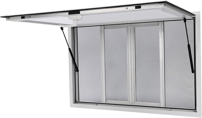 Aluminum Alloy Food Truck Window - 45 x 30 inch Concession Stand Serving Window for Food Truck Concession Trailers with 4 Screens