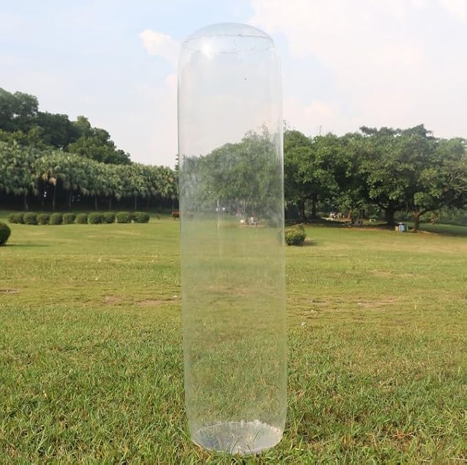 Inflatable Travel Pillow - Blow Up Pillar Transparent Camping Pillow - Clear Cushion Water Resistant - D12xH80CM