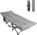 Northroad Camping Cot with Thick MattressQuick Set-Up Sleeping Cots Bed with Side Pocket for Outdoor Camping Office Nap Home Garden Beach Travel Grey
