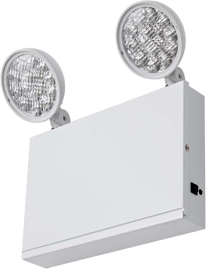 TANLUX New York City Approved Emergency Light Emergency Lights with Battery Backup White Steel Housing AC 120/277V Two Heads