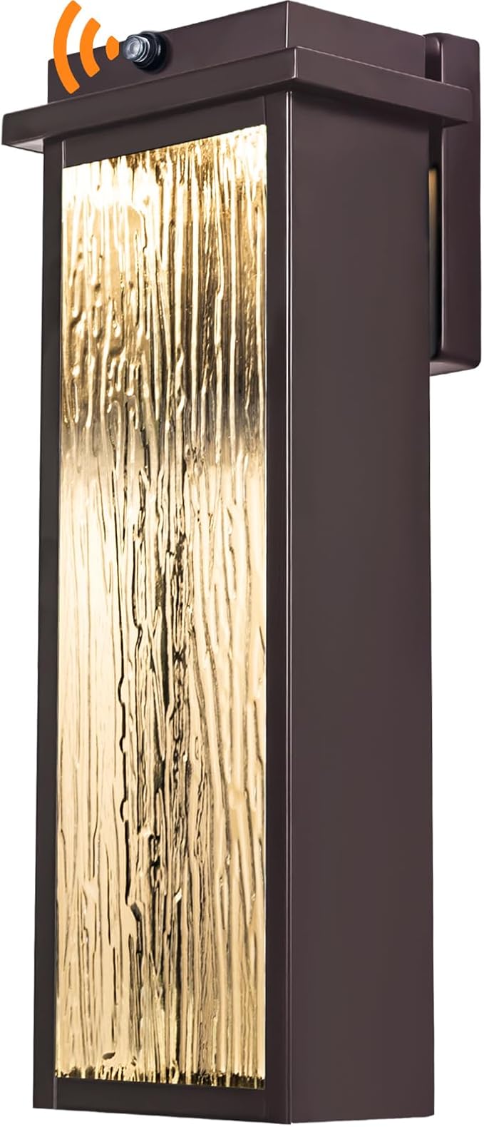 16 Oil Rubbed Bronze Dusk to Dawn LED Outdoor Wall Light Large Brown Exterior Lighting Fixture Modern Outside Wall Mounted Porch Sconce Waterproof Patio Lantern Lamp with Sensor 1 Pack
