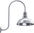 Steel Lighting Co. Westchester Barn Light | Outdoor Wall Mounted | 12 inch Dome | Upslope Gooseneck| Warehouse Steel Light Made in America | Galvanized Exterior/Galvanized Interior