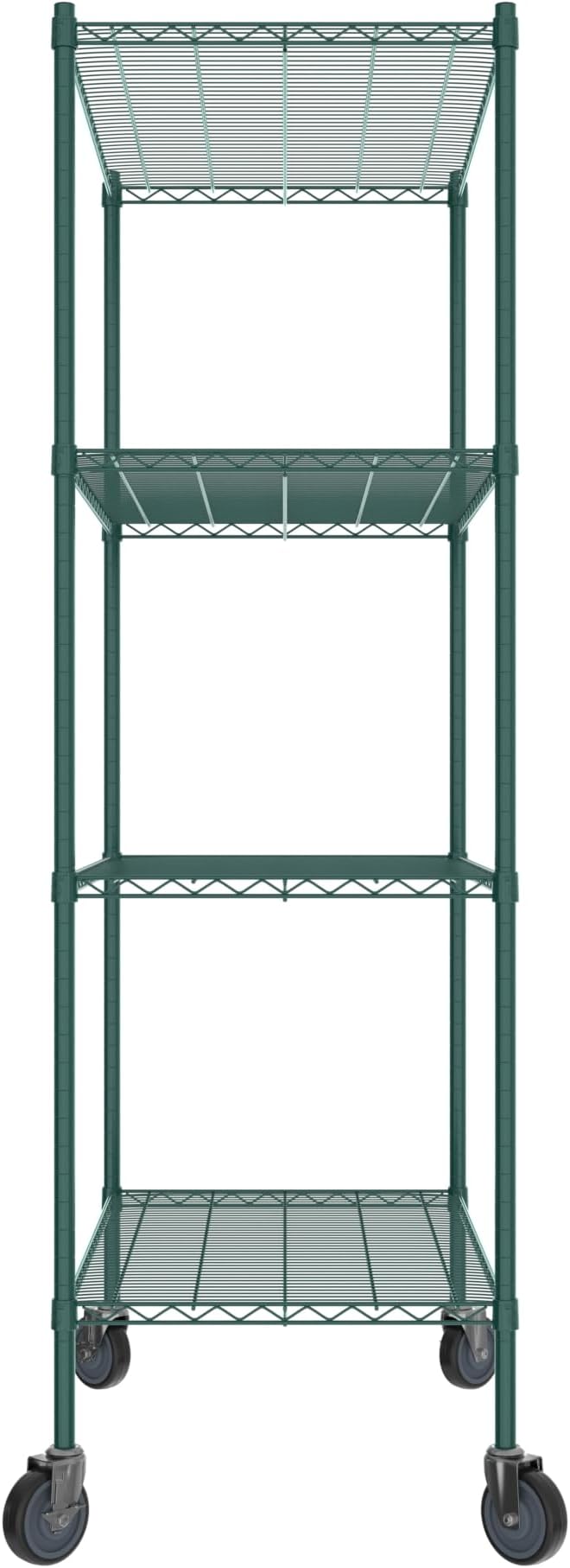 Commercial NSF Listed Green Epoxy Mobile Wire Shelving Kit 24 x 42 x 80 with 4 Shelves Perfect for Warehouse Walk-in Refrigerator Freezer Grocery Store Restaurant Dishroom