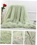 Mobestech Plush Throw Blanket Soft Solid Color Fleece Blanket Mint Green for Cozy Home Use Lightweight and Warm for Winter Camping and