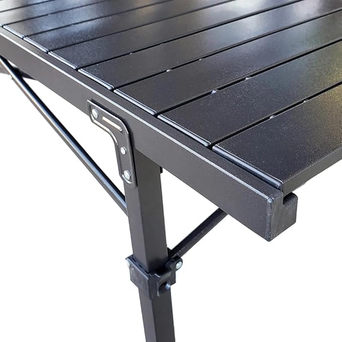 GoTEAM! Portable Heavy Duty Aluminum Roll-Top Table Camping/Tailgating/Beach Instant Table with Carry Bag