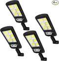 NUNET 4 Pack 120 LED Solar Security Lights Outdoor Motion Sensor with Remote Control 3 Modes Weatherproof Dusk to Dawn Wireless Solar Street/Flood Lights for Garden Yard Garage Patio Parking Lot