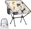 Honeybaby Folding Camping Chair Flowers Cows Camping Chairs Lightweight Portable Chair Outdoor Foldable Chairs for Camping Travel Picnic Beach Hiking