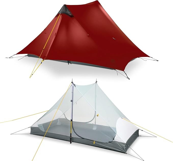 LANSHAN Ultralight Tent 3-Season Backpacking Tent for 1-Person or 2-Person Camping Trekking Kayaking Climbing Hiking