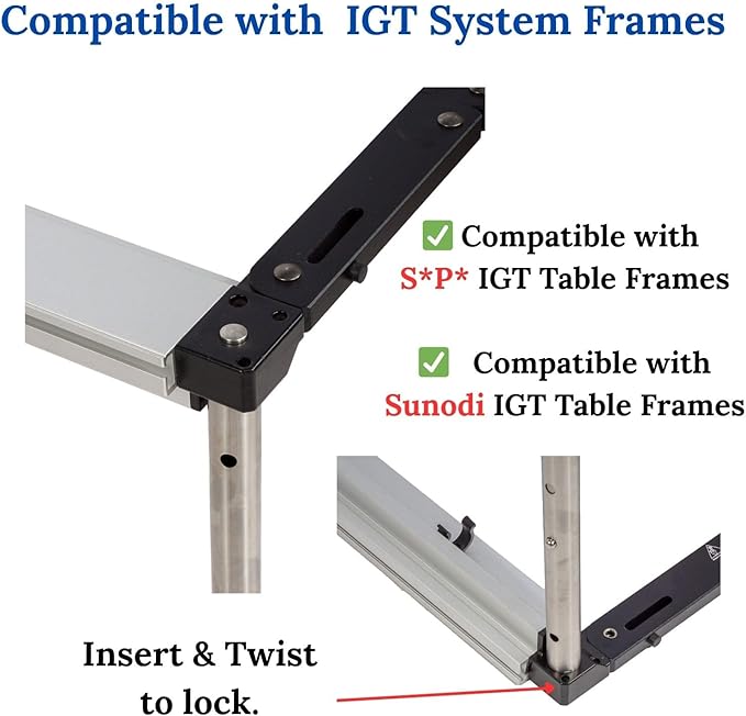IGT Camping Table Legs 304 Stainless Steel Adjustable Height Telescopic Design Tool-Free InstallationCompatible with Most IGT Frames Outdoor Cooking Picnic BBQ (Set of 4) (S (11.8”–17.7”))