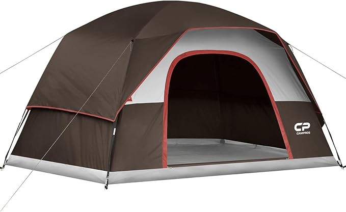 Tents for Camping 6 Person Tent Waterproof Windproof Double Layer Family Camping Tent Easy Setup Dome Tent with Large Mesh Windows &amp Wider Door for Outdoor Camping &amp Hiking