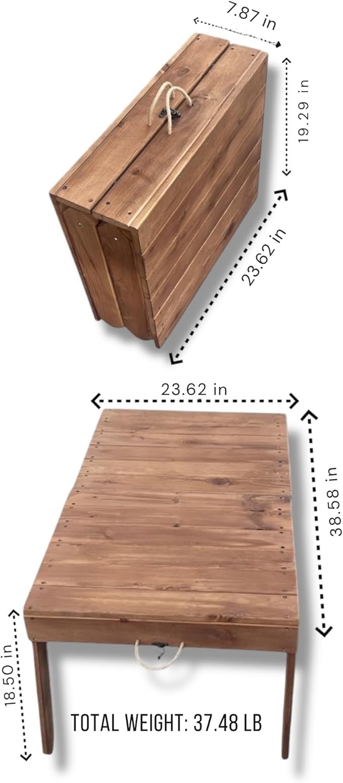 Foldable Suitcase Table with Stools Compact and Portable Design
