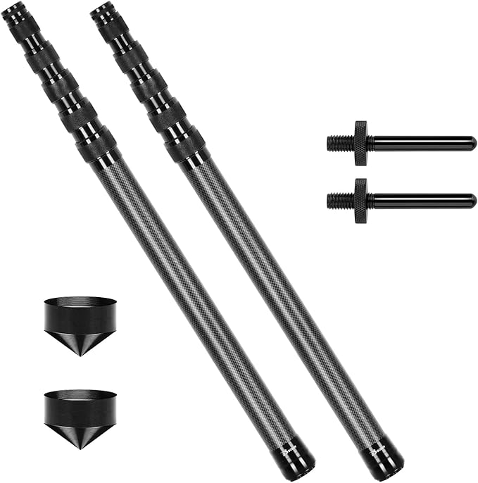 Telescopic Tarp Poles Canopy Adjustable Carbon Fiber Poles Set of 2 Portable &amp Lightweight Tent Tarps for Awning Camping Hiking 94.5